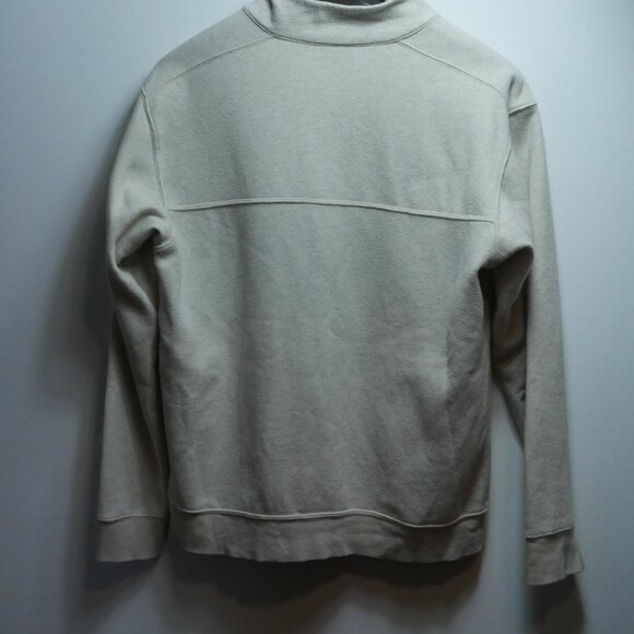 Columbia Mens Cream Pullover 1/4 Zip M Cotton Blend Sweatshirt Mock Neck - Picture 13 of 16